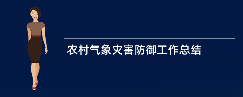 农村气象灾害防御工作总结