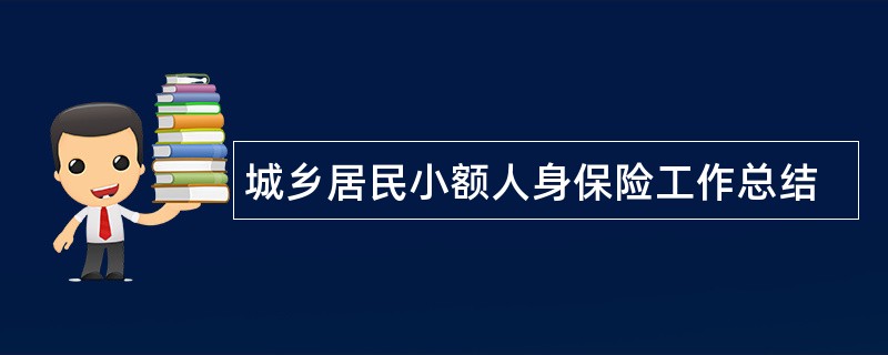 城乡居民小额人身保险工作总结