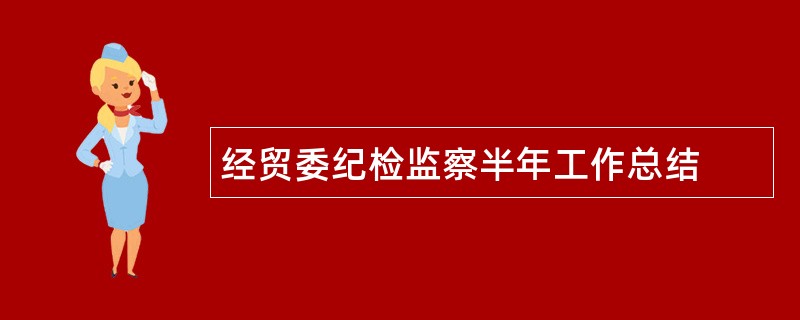 经贸委纪检监察半年工作总结