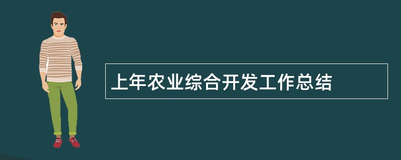 上年农业综合开发工作总结