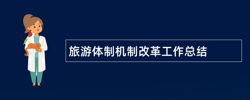 旅游体制机制改革工作总结