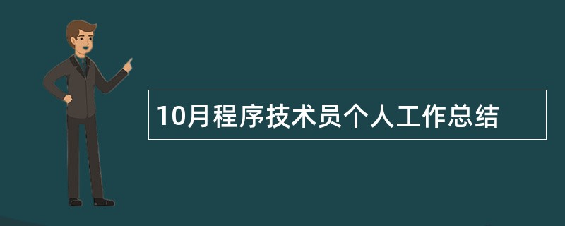 10月程序技术员个人工作总结