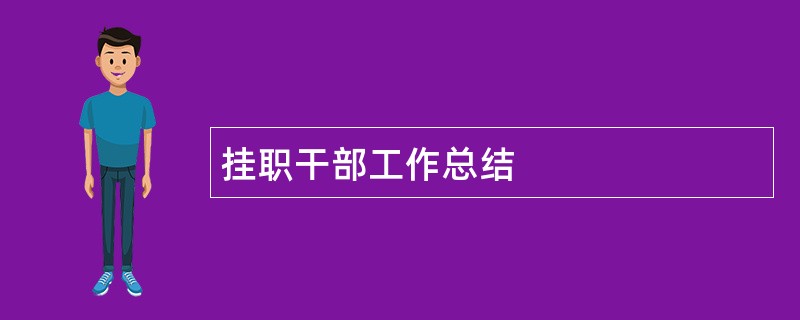 挂职干部工作总结