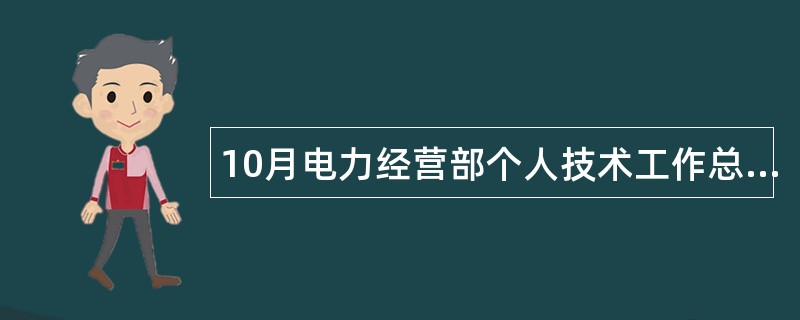 10月电力经营部个人技术工作总结