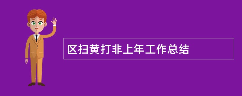 区扫黄打非上年工作总结