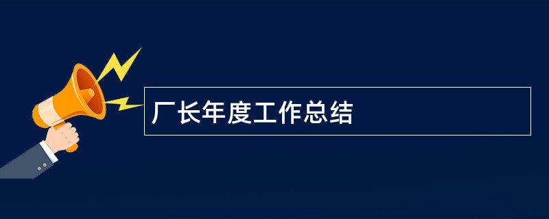 厂长年度工作总结