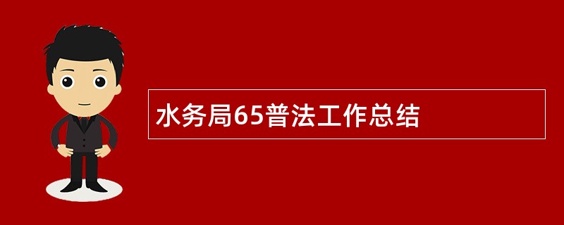 水务局65普法工作总结