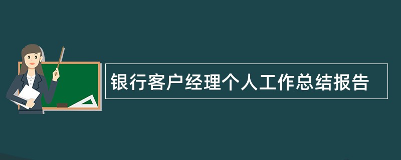 银行客户经理个人工作总结报告