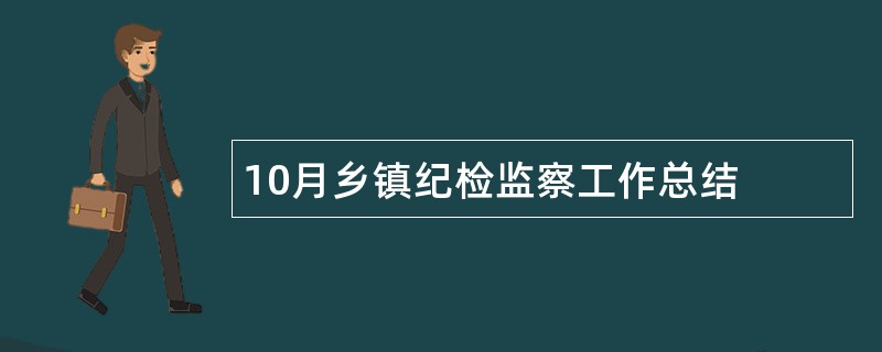 10月乡镇纪检监察工作总结