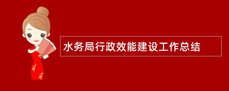 水务局行政效能建设工作总结