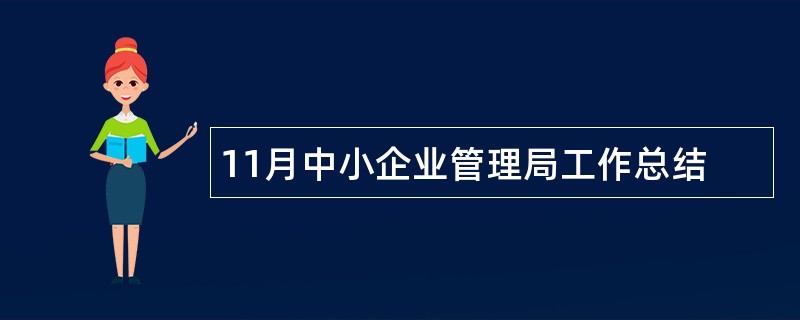 11月中小企业管理局工作总结