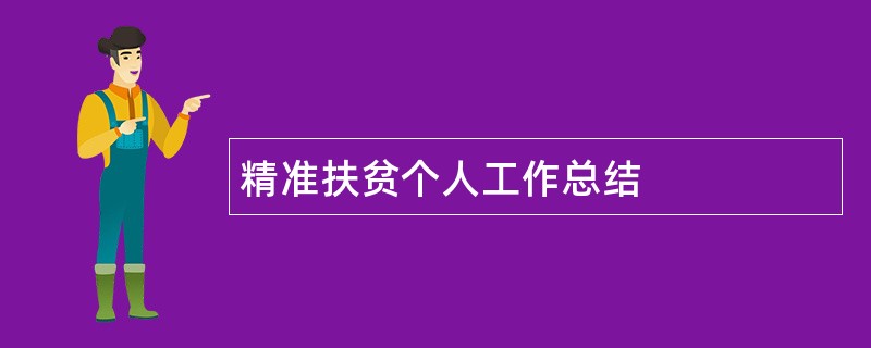 精准扶贫个人工作总结