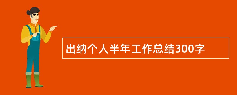 出纳个人半年工作总结300字