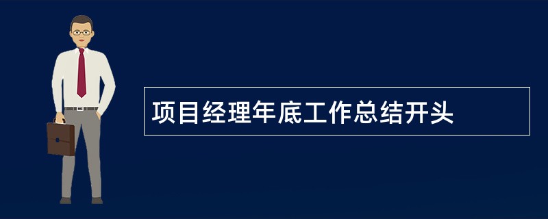 项目经理年底工作总结开头