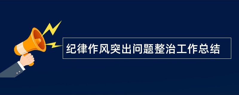 纪律作风突出问题整治工作总结