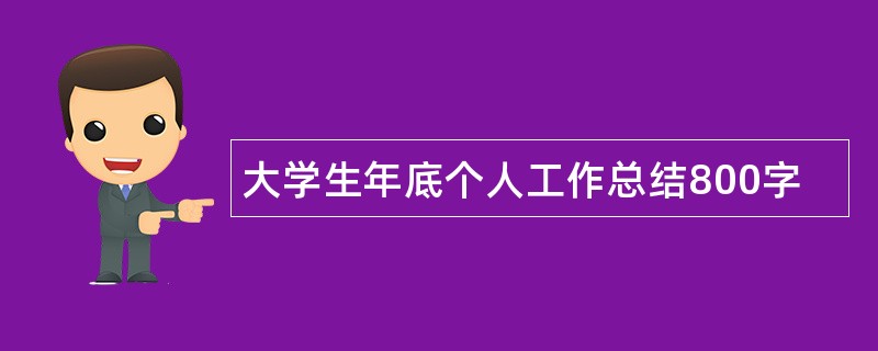 大学生年底个人工作总结800字