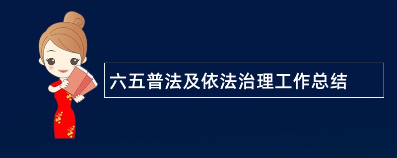 六五普法及依法治理工作总结