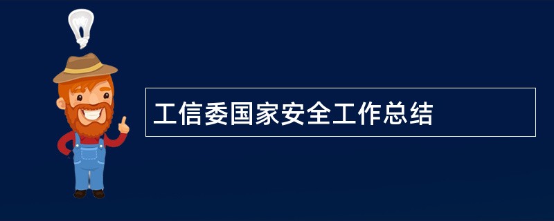 工信委国家安全工作总结