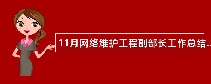 11月网络维护工程副部长工作总结