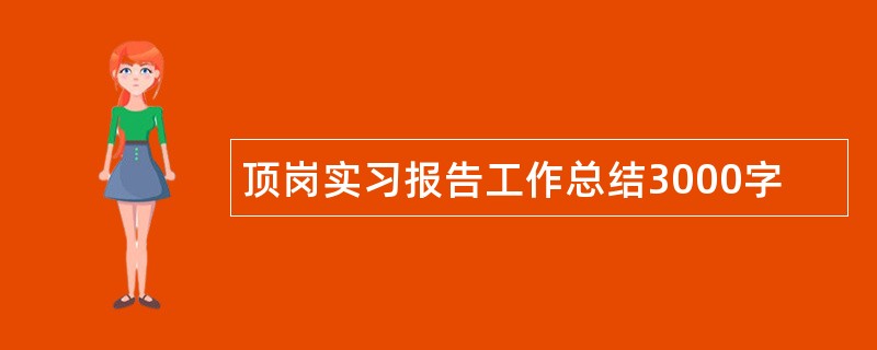 顶岗实习报告工作总结3000字