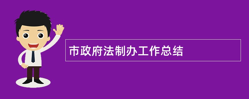 市政府法制办工作总结