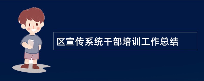 区宣传系统干部培训工作总结