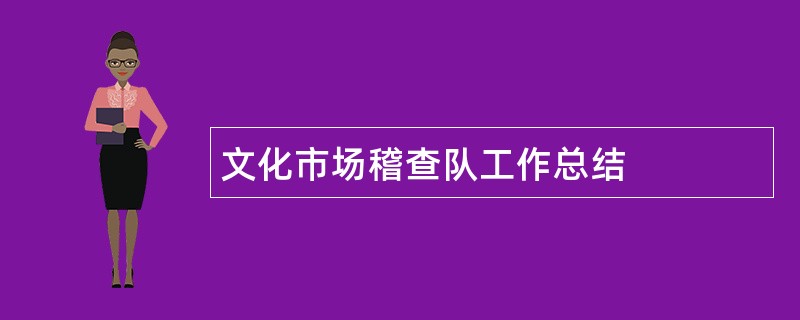 文化市场稽查队工作总结