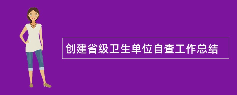 创建省级卫生单位自查工作总结