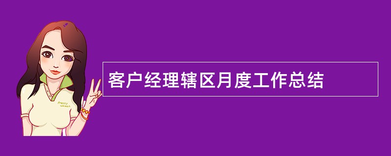 客户经理辖区月度工作总结