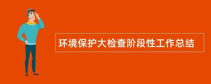 环境保护大检查阶段性工作总结