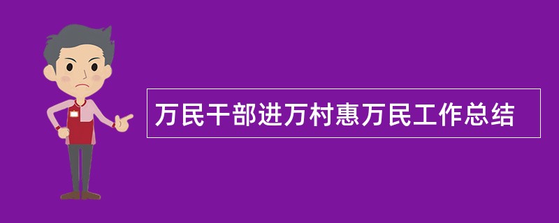 万民干部进万村惠万民工作总结