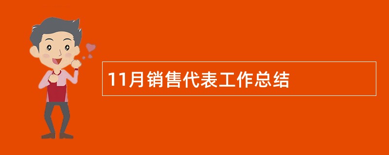 11月销售代表工作总结