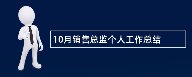 10月销售总监个人工作总结