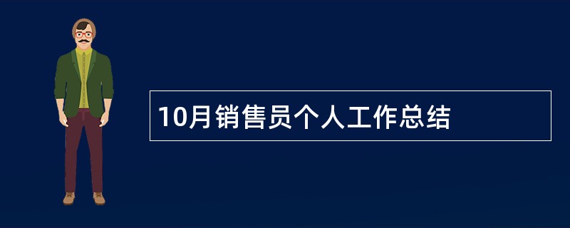 10月销售员个人工作总结