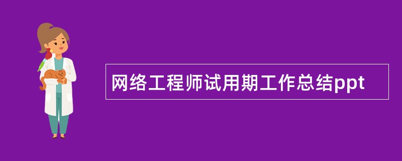 网络工程师试用期工作总结ppt