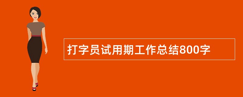 打字员试用期工作总结800字