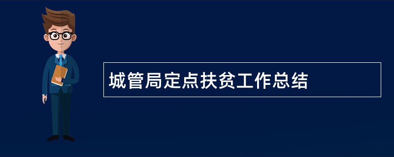 城管局定点扶贫工作总结