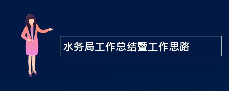 水务局工作总结暨工作思路