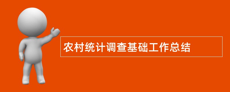 农村统计调查基础工作总结