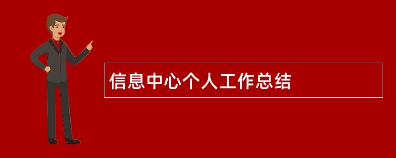 信息中心个人工作总结