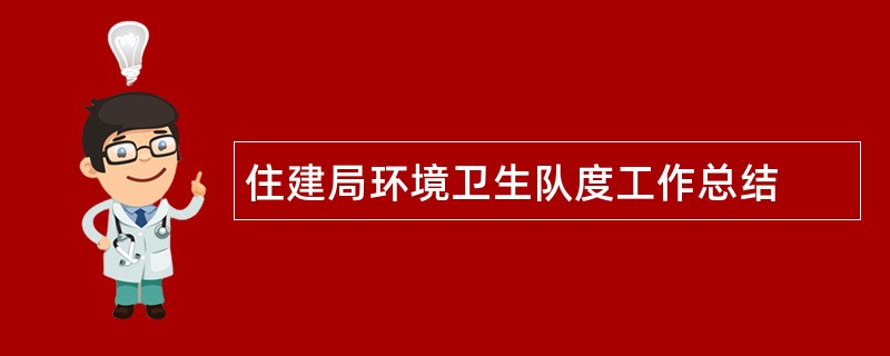 住建局环境卫生队度工作总结