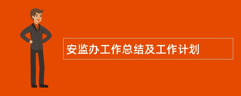 安监办工作总结及工作计划