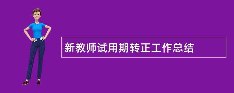 新教师试用期转正工作总结