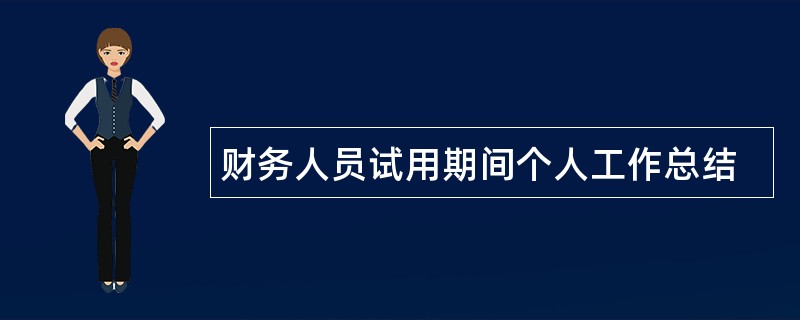 财务人员试用期间个人工作总结