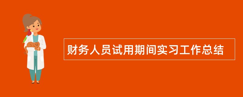 财务人员试用期间实习工作总结