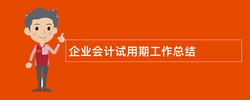 企业会计试用期工作总结