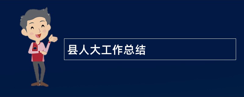 县人大工作总结