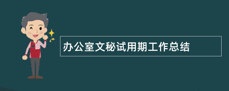 办公室文秘试用期工作总结