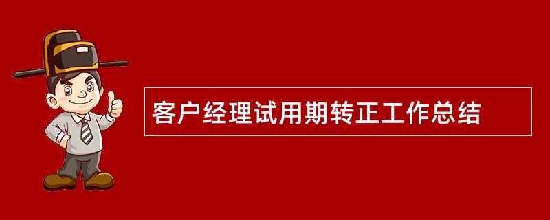 客户经理试用期转正工作总结