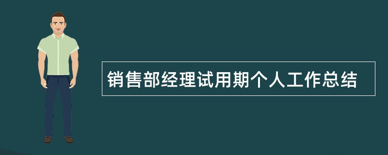 销售部经理试用期个人工作总结